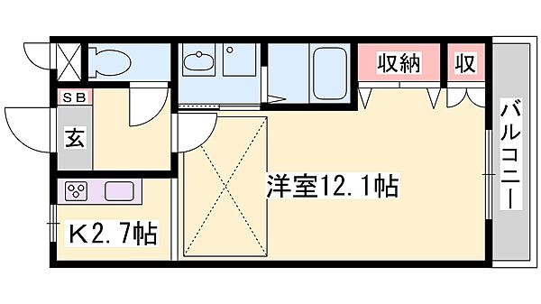 兵庫県姫路市東山(賃貸アパート1K・2階・36.00㎡)の写真 その2