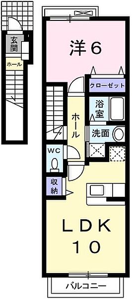 兵庫県姫路市名古山町(賃貸アパート1LDK・2階・42.37㎡)の写真 その2