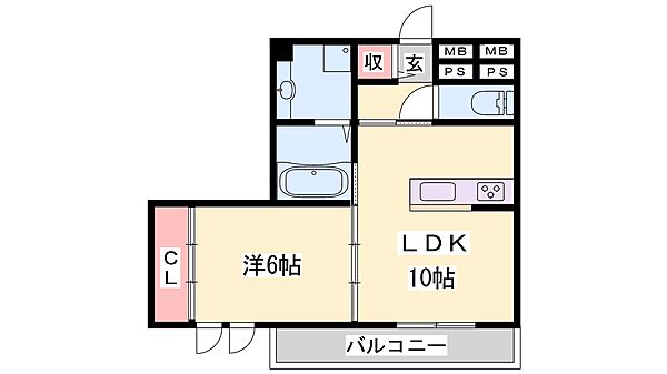 プリムローズ・佳音 102｜兵庫県姫路市西庄(賃貸アパート1LDK・1階・42.86㎡)の写真 その2