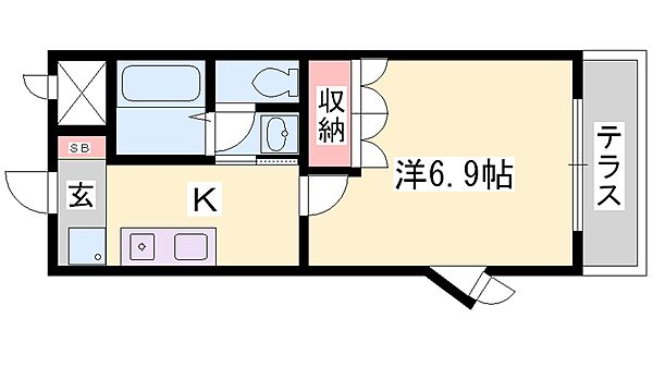 兵庫県姫路市書写(賃貸アパート1K・1階・24.84㎡)の写真 その2
