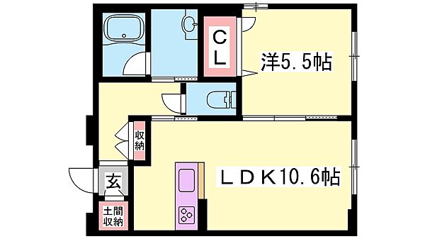 ジョイターフ 0101｜兵庫県西脇市西脇(賃貸アパート1LDK・1階・42.45㎡)の写真 その2