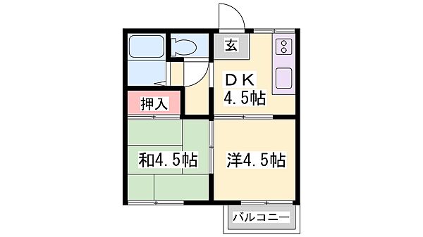 兵庫県加古川市平岡町西谷(賃貸アパート2DK・2階・29.81㎡)の写真 その2
