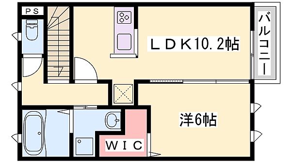 兵庫県姫路市西延末(賃貸アパート1LDK・2階・47.61㎡)の写真 その2