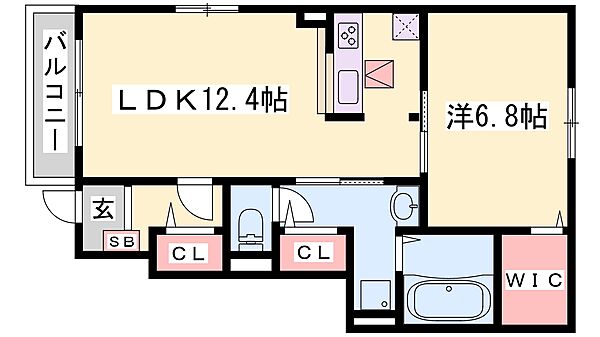 兵庫県姫路市花田町上原田(賃貸アパート1LDK・1階・48.35㎡)の写真 その2