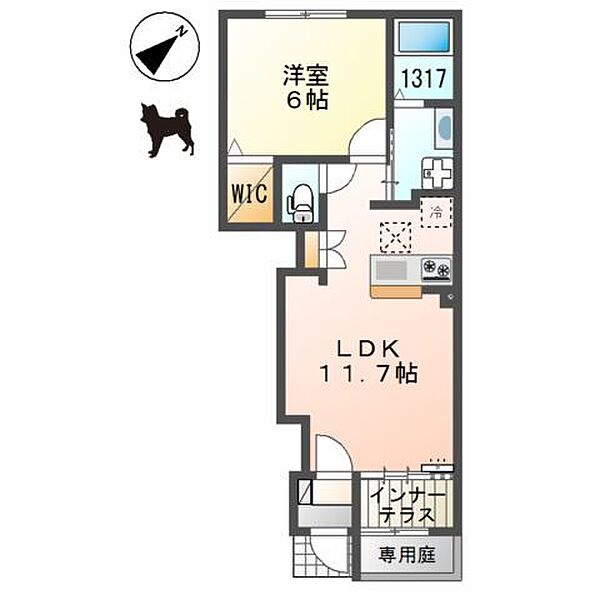 兵庫県姫路市奥山(賃貸アパート1LDK・1階・43.21㎡)の写真 その2