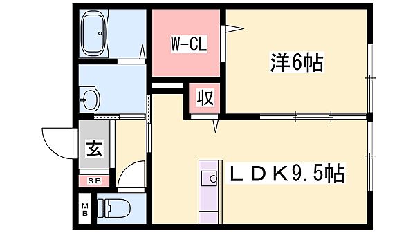 兵庫県姫路市網干区津市場(賃貸アパート1LDK・1階・40.92㎡)の写真 その2