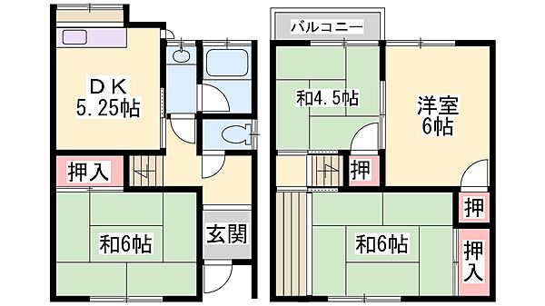 兵庫県加古川市加古川町美乃利(賃貸アパート3DK・1階・62.03㎡)の写真 その2