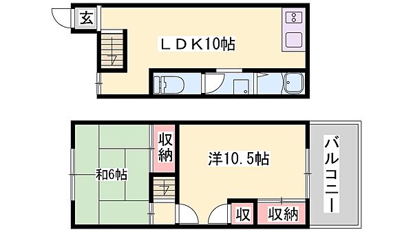 兵庫県高砂市米田町古新(賃貸アパート2LDK・1階・60.00㎡)の写真 その1