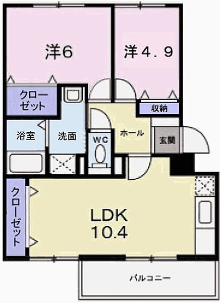 兵庫県たつの市龍野町富永(賃貸マンション2LDK・2階・55.44㎡)の写真 その2