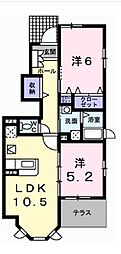 クール・ヴィヴァーチェC 2LDKの間取図画像