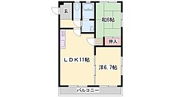 ピュアコート夢前台 2LDKの間取図画像