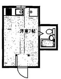 ヒルハイツA棟 ワンルームの間取図画像