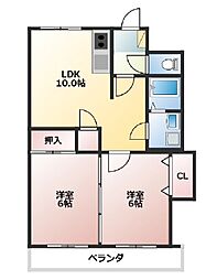 エスポワール 2LDKの間取図画像