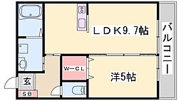NKハイツ 1LDKの間取図画像