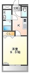 プリムローズ 1Kの間取図画像