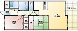 ライオンズマンション姫路西今宿 2LDKの間取図画像