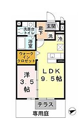 ローズガーデン 1LDKの間取図画像