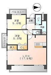 ベーセ・ベージェ西今宿 2LDKの間取図画像