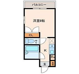 ロッキーコート太子 ワンルームの間取図画像
