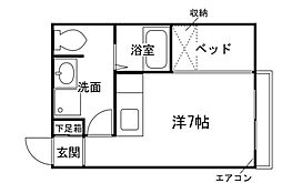 プチメガティー ワンルームの間取図画像