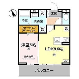 D s 北条1丁目 1LDKの間取図画像