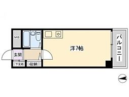 カルム白鷺 ワンルームの間取図画像