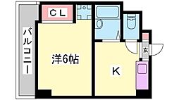 ハッピーコート豊沢 1Kの間取図画像