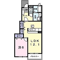 サンハイツ3 1LDKの間取図画像