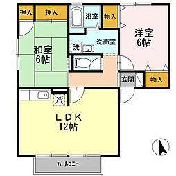 ラ・メゾンクレール 2LDKの間取図画像
