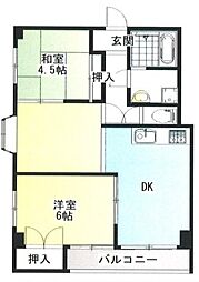 カーサ一色 2LDKの間取図画像