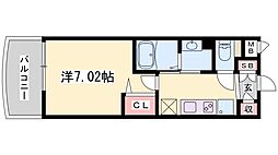 Luxe姫路 1Kの間取図画像
