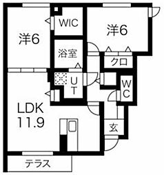 パストラル小野 2LDKの間取図画像