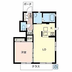 シャーメゾン高田井B 1LDKの間取図画像