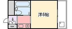 忍町中村コーポ ワンルームの間取図画像