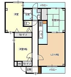 甲南アセットプランドール加古川 3LDKの間取図画像