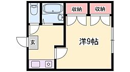 フォレスト光 1Kの間取図画像