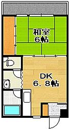 グレイス夢前川 1DKの間取図画像