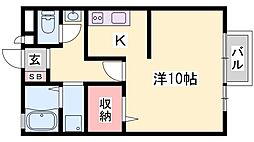 ルシェルコート ワンルームの間取図画像