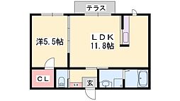 ウェル・エンジュ 1LDKの間取図画像