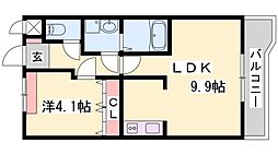 アシューレ 1LDKの間取図画像