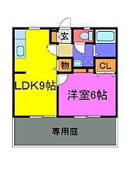 サニーコート柳ケ坪 1LDKの間取図画像