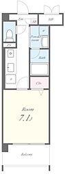 コージーコート 1Kの間取図画像