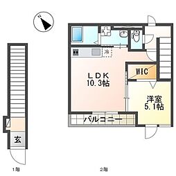 ユーストマ 1LDKの間取図画像