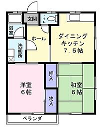 サンハイツ 2DKの間取図画像