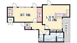 マロンドヴィラ 1LDKの間取図画像