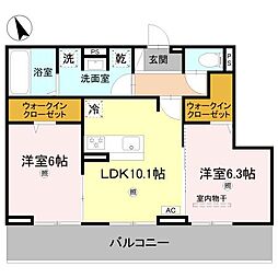 D s 北条1丁目 2LDKの間取図画像