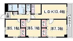 キャッスルコート福崎 3LDKの間取図画像