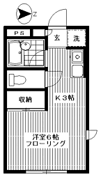 コンフォールメゾン ワンルームの間取図画像
