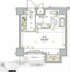 ベルシード王子 7階1Kの間取り