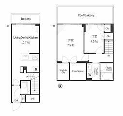 estageo Nerima 2LDKの間取図画像